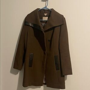 Soia & Kyo Brown Trench Coat with Black Accents